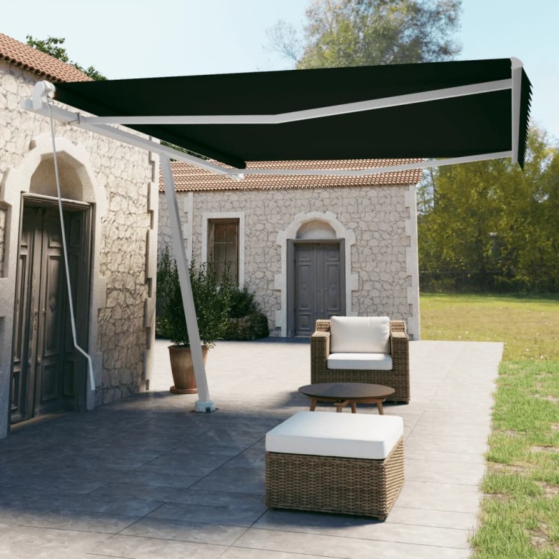 Tenda Sole Retrattile Manuale Autoportante 450x350 cm Antracite Tenda Sole Retrattile Manuale Autoportante 450x350 cm Antracite