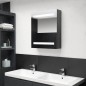 vidaXL Armadietto Bagno con Specchio e LED Grigio 50x14x60 cm vidaXL Armadietto Bagno con Specchio e LED Grigio 50x14x60 cm