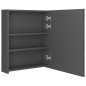 vidaXL Armadietto Bagno con Specchio e LED Grigio 50x14x60 cm vidaXL Armadietto Bagno con Specchio e LED Grigio 50x14x60 cm