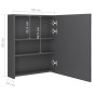 vidaXL Armadietto Bagno con Specchio e LED Grigio 50x14x60 cm vidaXL Armadietto Bagno con Specchio e LED Grigio 50x14x60 cm