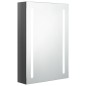 vidaXL Armadietto Bagno con Specchio e LED Grigio Lucido 50x13x70 cm