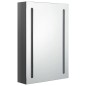 vidaXL Armadietto Bagno con Specchio e LED Grigio Lucido 50x13x70 cm