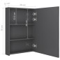 vidaXL Armadietto Bagno con Specchio e LED Grigio Lucido 50x13x70 cm