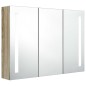 vidaXL Armadietto Bagno con Specchio e LED 89x14x62 cm Rovere vidaXL Armadietto Bagno con Specchio e LED 89x14x62 cm Rovere