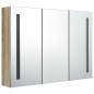 vidaXL Armadietto Bagno con Specchio e LED 89x14x62 cm Rovere vidaXL Armadietto Bagno con Specchio e LED 89x14x62 cm Rovere