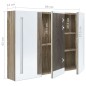 vidaXL Armadietto Bagno con Specchio e LED 89x14x62 cm Rovere vidaXL Armadietto Bagno con Specchio e LED 89x14x62 cm Rovere