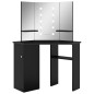 vidaXL Tavolino da Trucco Angolare con LED Nero 111x54x141,5 cm vidaXL Tavolino da Trucco Angolare con LED Nero 111x54x141,5 cm