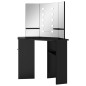 vidaXL Tavolino da Trucco Angolare con LED Nero 111x54x141,5 cm vidaXL Tavolino da Trucco Angolare con LED Nero 111x54x141,5 cm