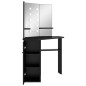 vidaXL Tavolino da Trucco Angolare con LED Nero 111x54x141,5 cm vidaXL Tavolino da Trucco Angolare con LED Nero 111x54x141,5 cm