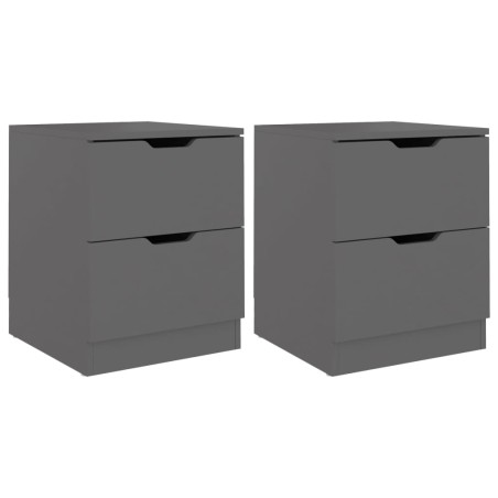 vidaXL Comodini 2 pz Grigi 40x40x50 cm in Truciolato