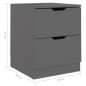 vidaXL Comodini 2 pz Grigi 40x40x50 cm in Truciolato vidaXL Comodini 2 pz Grigi 40x40x50 cm in Truciolato