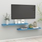 vidaXL Scaffali a Parete 2 pz Blu 120x23,5x3,8 cm in MDF vidaXL Scaffali a Parete 2 pz Blu 120x23,5x3,8 cm in MDF