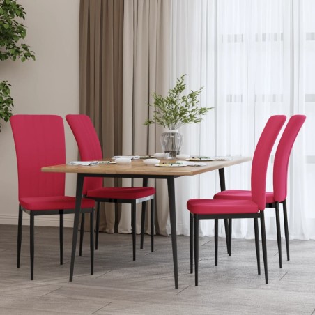 vidaXL Sedie da Pranzo 4 pz Rosso Vino in Velluto