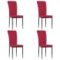 vidaXL Sedie da Pranzo 4 pz Rosso Vino in Velluto vidaXL Sedie da Pranzo 4 pz Rosso Vino in Velluto