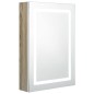 vidaXL Armadietto Bagno con Specchio e LED Bianco e Rovere 50x13x70 cm vidaXL Armadietto Bagno con Specchio e LED Bianco e Rovere 50x13x70 cm