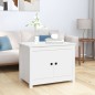 Tavolino da Salotto Bianco 71x49x55cm in Legno Massello di Pino Tavolino da Salotto Bianco 71x49x55cm in Legno Massello di Pino