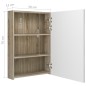 vidaXL Armadietto Bagno con Specchio e LED Bianco e Rovere 50x13x70 cm vidaXL Armadietto Bagno con Specchio e LED Bianco e Rovere 50x13x70 cm