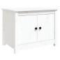 Tavolino da Salotto Bianco 71x49x55cm in Legno Massello di Pino Tavolino da Salotto Bianco 71x49x55cm in Legno Massello di Pino