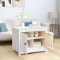 Tavolino da Salotto Bianco 71x49x55cm in Legno Massello di Pino Tavolino da Salotto Bianco 71x49x55cm in Legno Massello di Pino