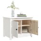 Tavolino da Salotto Bianco 71x49x55cm in Legno Massello di Pino Tavolino da Salotto Bianco 71x49x55cm in Legno Massello di Pino