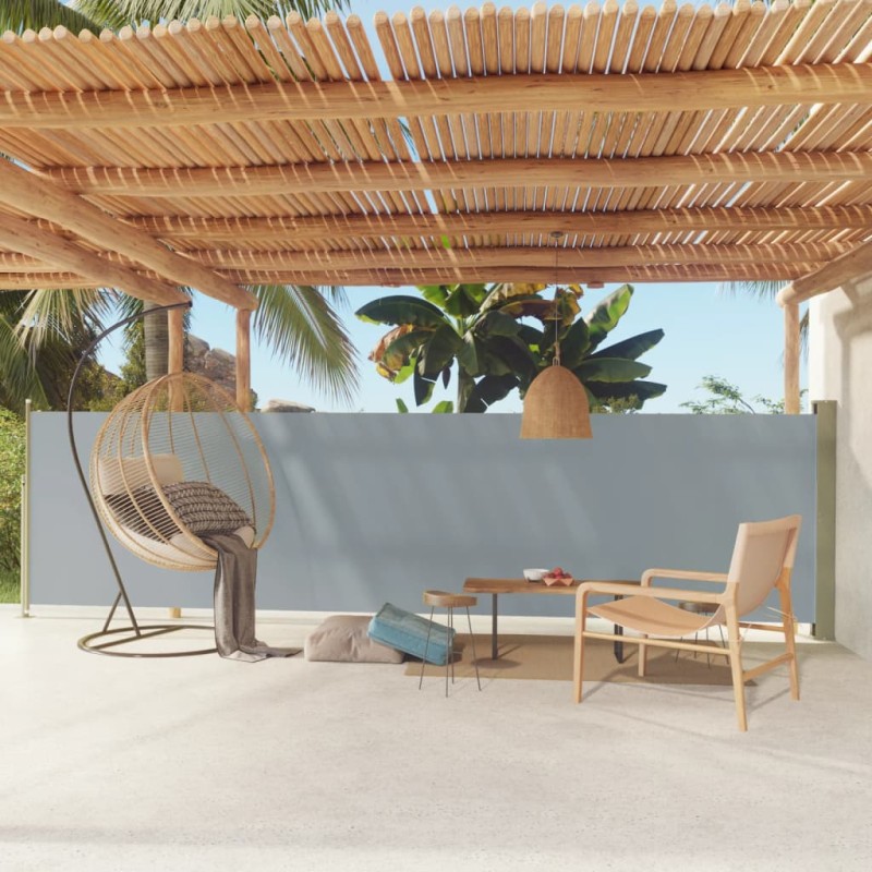 Tenda Laterale Retrattile per Patio 140x600 cm Grigio Tenda Laterale Retrattile per Patio 140x600 cm Grigio