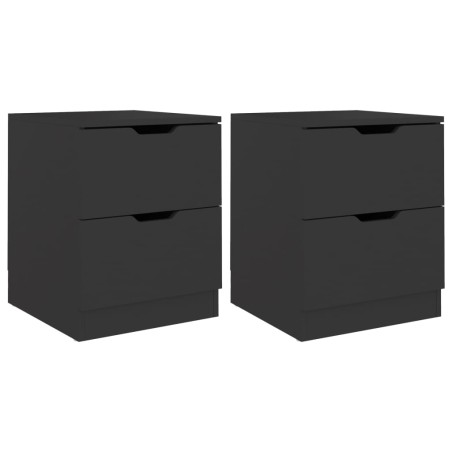 vidaXL Comodini 2 pz Neri 40x40x50 cm in Truciolato