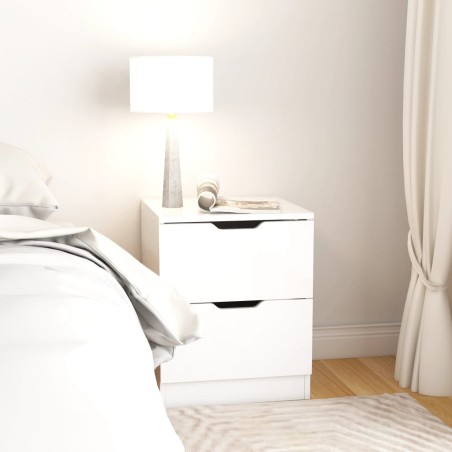 vidaXL Comodino Bianco Lucido 40x40x50 cm in Truciolato
