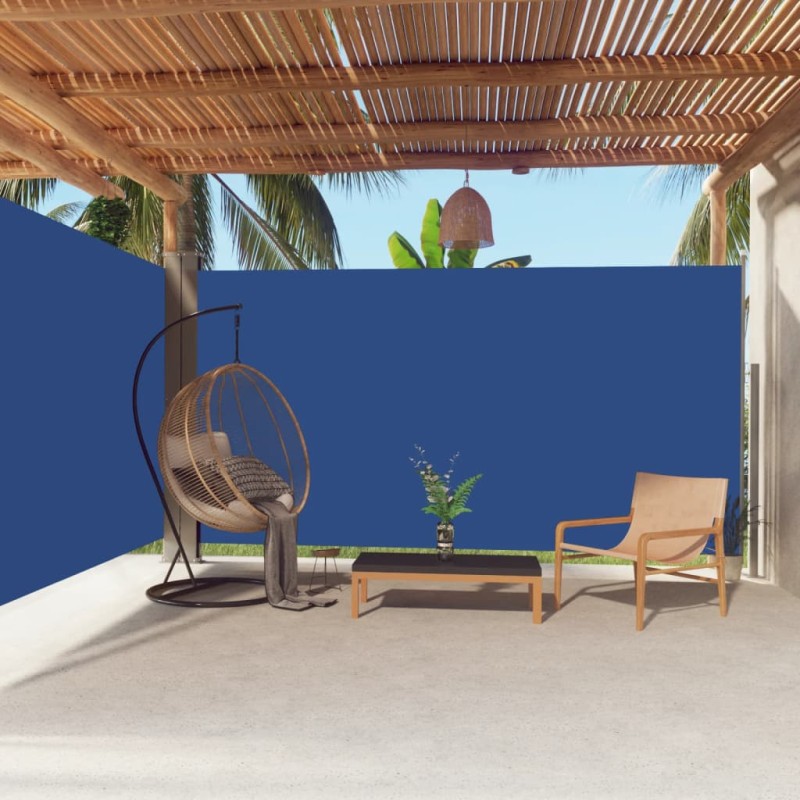 Tenda da Sole Laterale Retrattile Blu 200x600 cm Tenda da Sole Laterale Retrattile Blu 200x600 cm