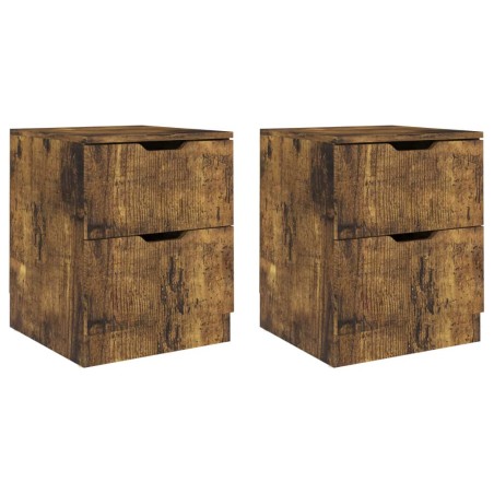 vidaXL Comodini 2 pz Rovere Fumo 40x40x50 cm in Truciolato