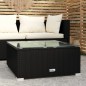 Tavolino da Giardino Nero 60x60x30 cm in Polyrattan e Vetro Tavolino da Giardino Nero 60x60x30 cm in Polyrattan e Vetro