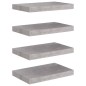 vidaXL Scaffali a Parete 4 pz Grigio Cemento 40x23x3,8 cm in MDF vidaXL Scaffali a Parete 4 pz Grigio Cemento 40x23x3,8 cm in MDF