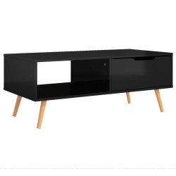 vidaXL Tavolino da Caffè Nero Lucido 100x49,5x43 cm in Truciolato