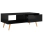 vidaXL Tavolino da Caffè Nero Lucido 100x49,5x43 cm in Truciolato