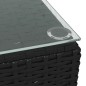 Tavolino da Giardino Nero 60x60x30 cm in Polyrattan e Vetro Tavolino da Giardino Nero 60x60x30 cm in Polyrattan e Vetro