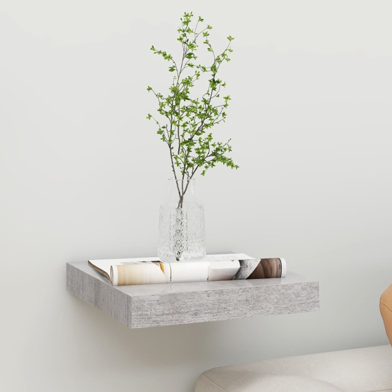 vidaXL Scaffale a Parete Grigio Cemento 23x23,5x3,8 cm in MDF vidaXL Scaffale a Parete Grigio Cemento 23x23,5x3,8 cm in MDF