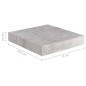 vidaXL Scaffale a Parete Grigio Cemento 23x23,5x3,8 cm in MDF vidaXL Scaffale a Parete Grigio Cemento 23x23,5x3,8 cm in MDF