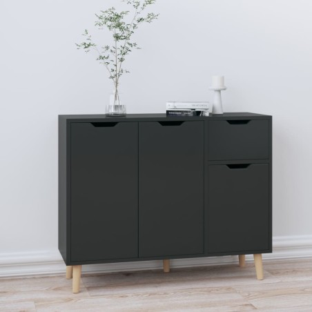 vidaXL Credenza Nero Lucido 90x30x72 cm in Truciolato