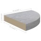 vidaXL Mensola Angolare Grigio Cemento 25x25x3,8 cm in MDF vidaXL Mensola Angolare Grigio Cemento 25x25x3,8 cm in MDF