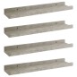 vidaXL Mensole da Parete 4 pz Grigio Cemento 40x9x3 cm