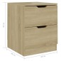 vidaXL Comodini 2 pz Rovere Sonoma 40x40x50 cm in Truciolato
