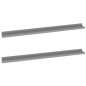 vidaXL Mensole da Parete 2 pz Grigie 100x9x3 cm vidaXL Mensole da Parete 2 pz Grigie 100x9x3 cm