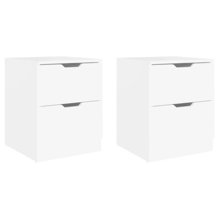 vidaXL Comodini 2 pz Bianchi 40x40x50 cm in Truciolato