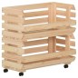 vidaXL Carrello Portaverdure 57x30x80 cm in Legno Massello di Pino vidaXL Carrello Portaverdure 57x30x80 cm in Legno Massello di Pino
