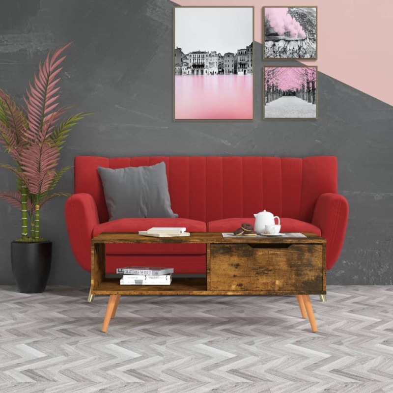 vidaXL Tavolino da Salotto Rovere Fumo 100x49,5x43 cm in Truciolato vidaXL Tavolino da Salotto Rovere Fumo 100x49,5x43 cm in Truciolato