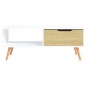 vidaXL Tavolino da Salotto Bianco e Rovere 100x49,5x43cm in Truciolato vidaXL Tavolino da Salotto Bianco e Rovere 100x49,5x43cm in Truciolato