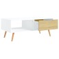 vidaXL Tavolino da Salotto Bianco e Rovere 100x49,5x43cm in Truciolato vidaXL Tavolino da Salotto Bianco e Rovere 100x49,5x43cm in Truciolato