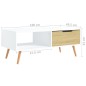 vidaXL Tavolino da Salotto Bianco e Rovere 100x49,5x43cm in Truciolato vidaXL Tavolino da Salotto Bianco e Rovere 100x49,5x43cm in Truciolato