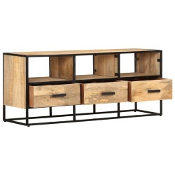 vidaXL Mobile Porta TV 110x30x45 cm in Legno Massello di Mango Grezzo