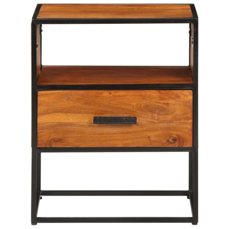 vidaXL Comodino 40x30x50 cm in Legno Massello di Acacia