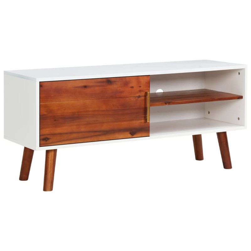 vidaXL Mobile Porta TV 110x35x50cm in Legno Massello di Acacia e MDF vidaXL Mobile Porta TV 110x35x50cm in Legno Massello di Acacia e MDF